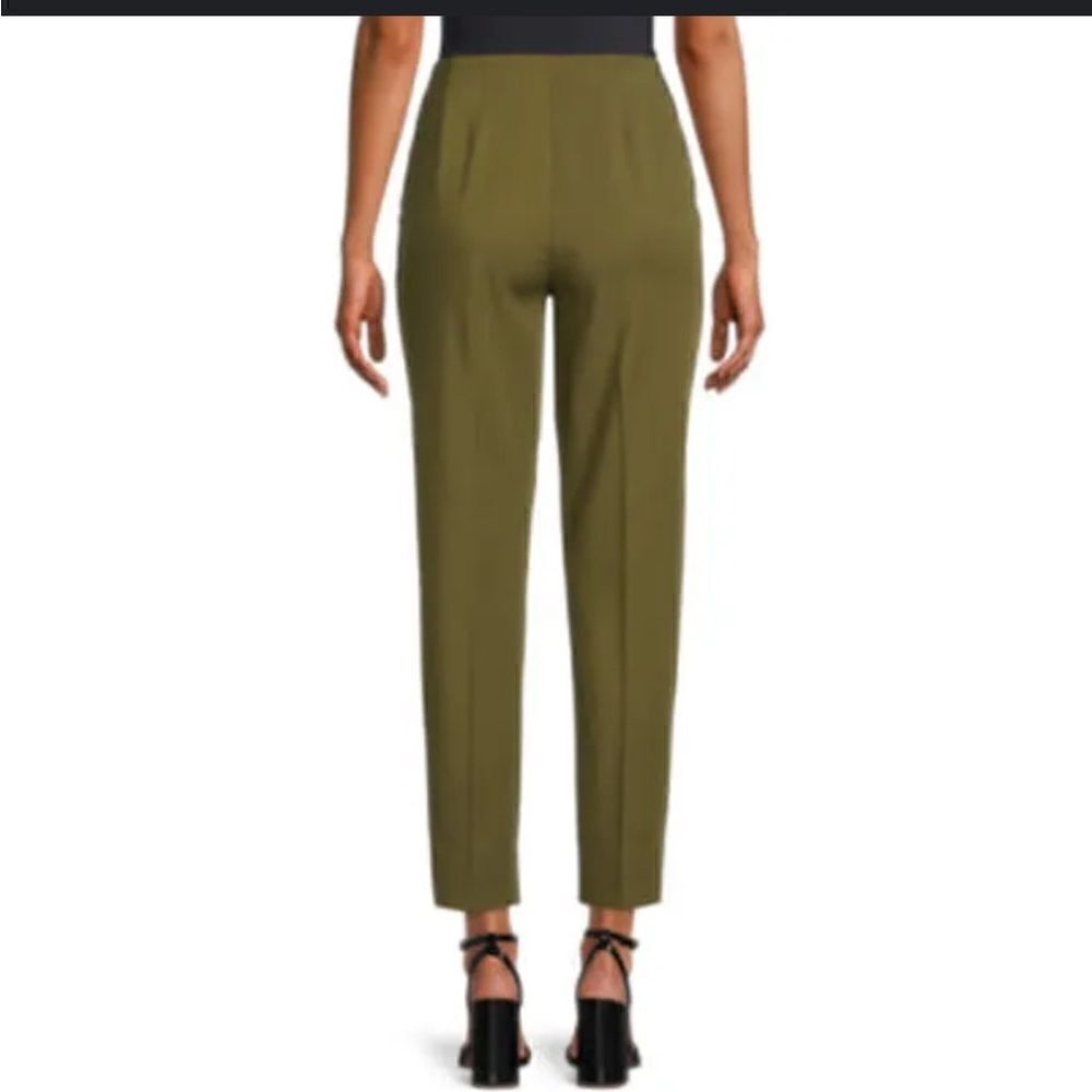 Worthington Ankle Pant Side Zip Back Seams British Olive Green